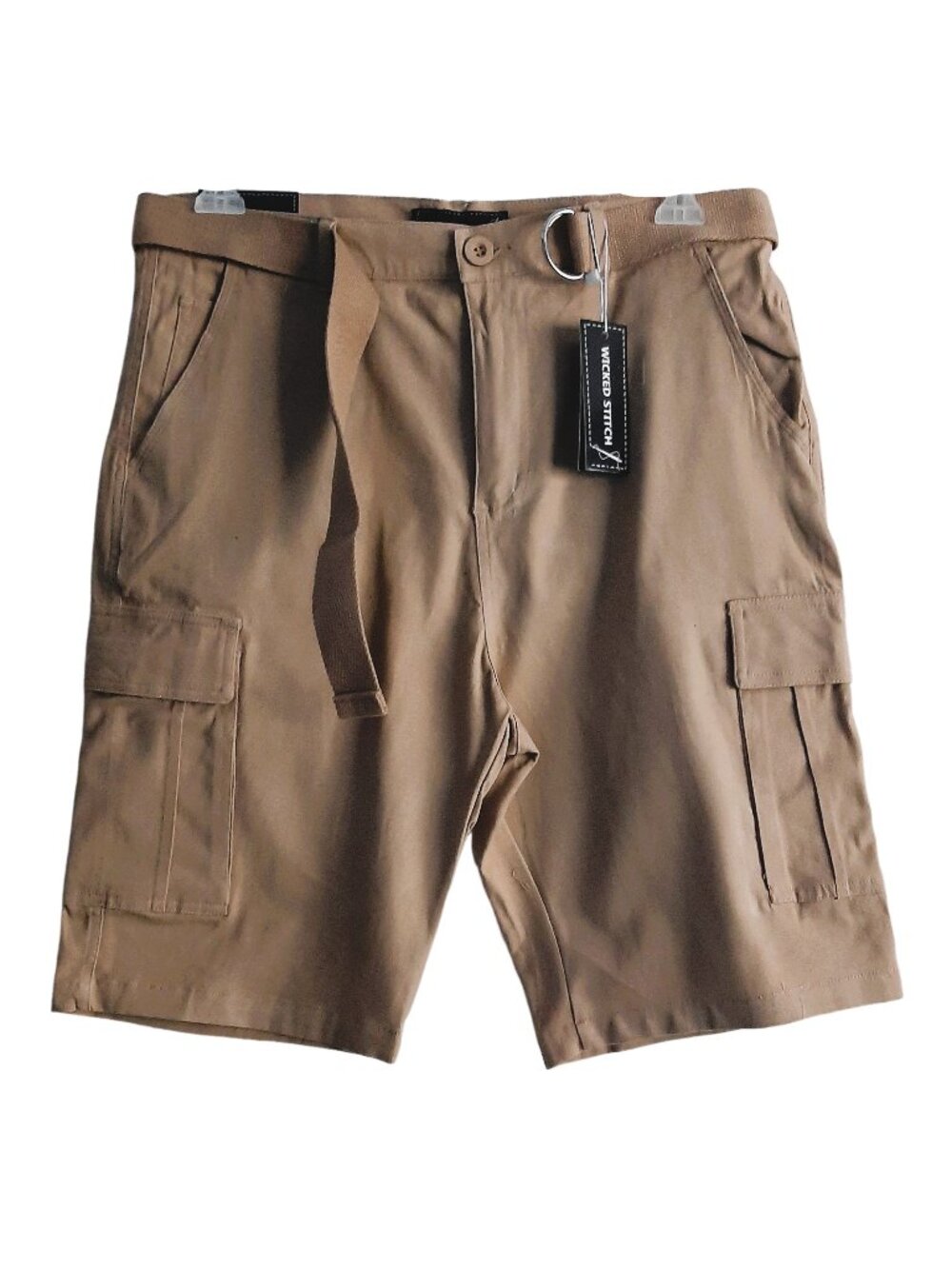 Men Wicked Stitch Khaki Cargo Shorts- Size 36